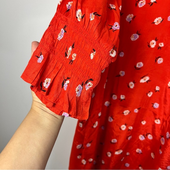 Kaffe Curve Plus Size KColly Red Floral midi Dress women size - Picture 11 of 15